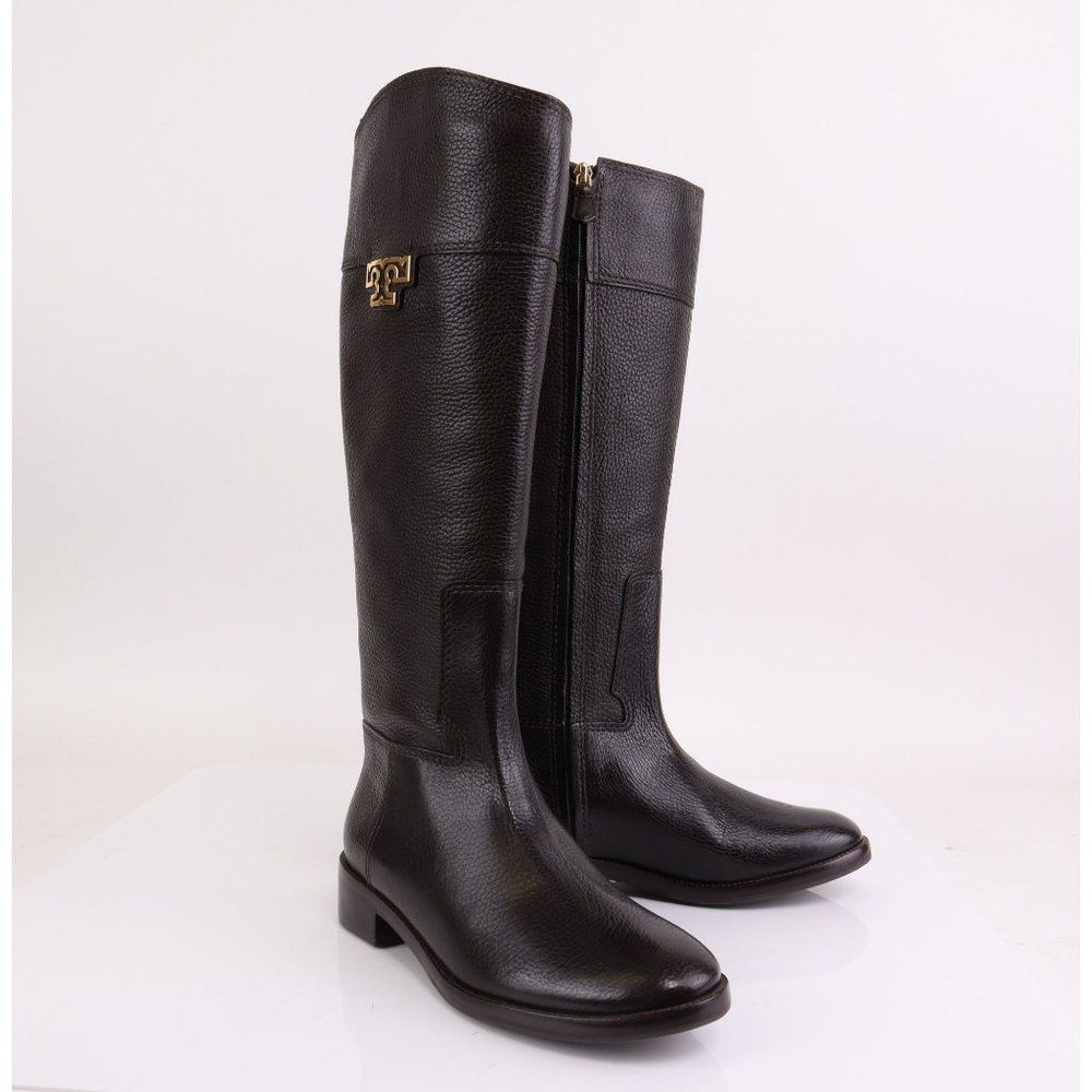 Tory Burch JOANNA Riding Boot Tumbled Leather in Coconut  8.5, 9 $595+ - Picture 2 of 7